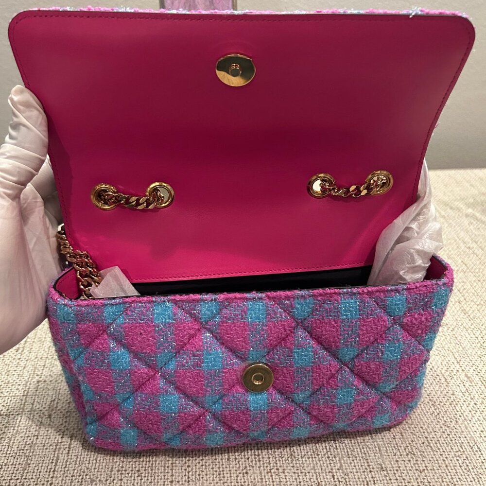 Versace La Medusa Quilted Tweed & Leather Logo Bag - Picture 5 of 13